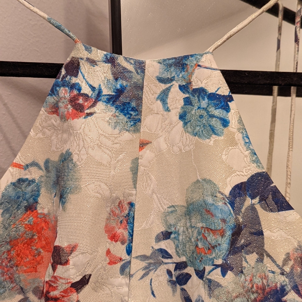 Designer Floral Backless Dress - Picture 4 of 16